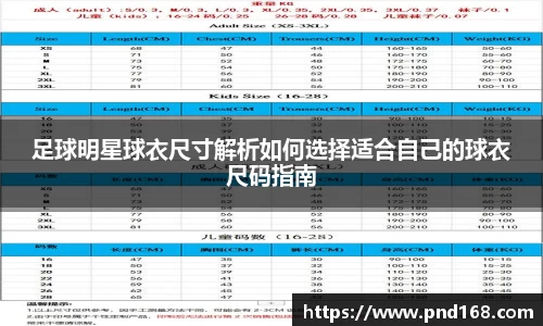 足球明星球衣尺寸解析如何选择适合自己的球衣尺码指南